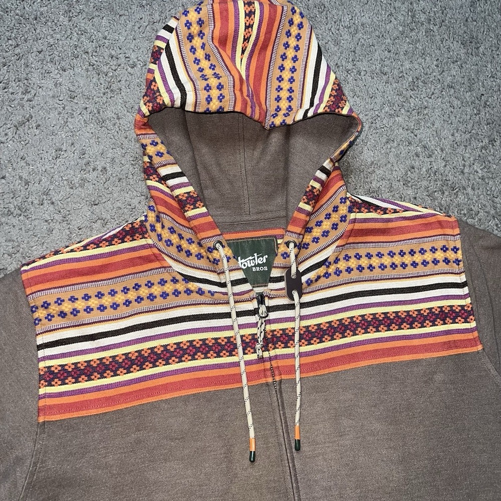Howler Bros Hoodie Sweater Men L Full Zip Brown Shaman Southwest